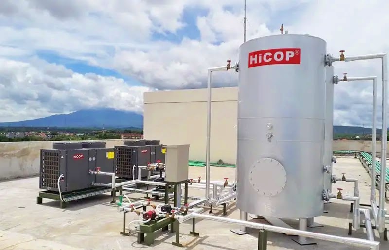 Instalasi heat pump water heater di rumah sakit